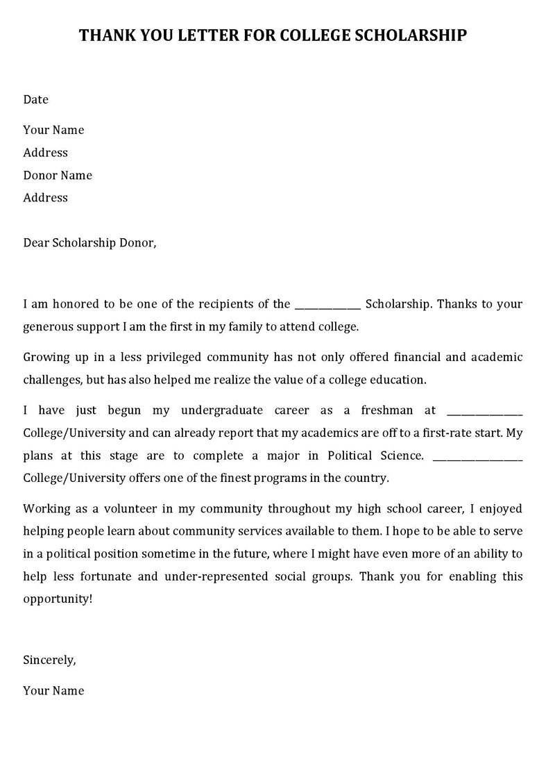 Download Free Scholarship Thank You Letter Template 04