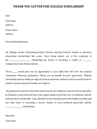 9 Best Scholarship Thank You Letter Examples