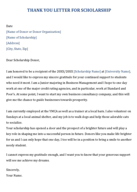 9 Best Scholarship Thank You Letter Examples