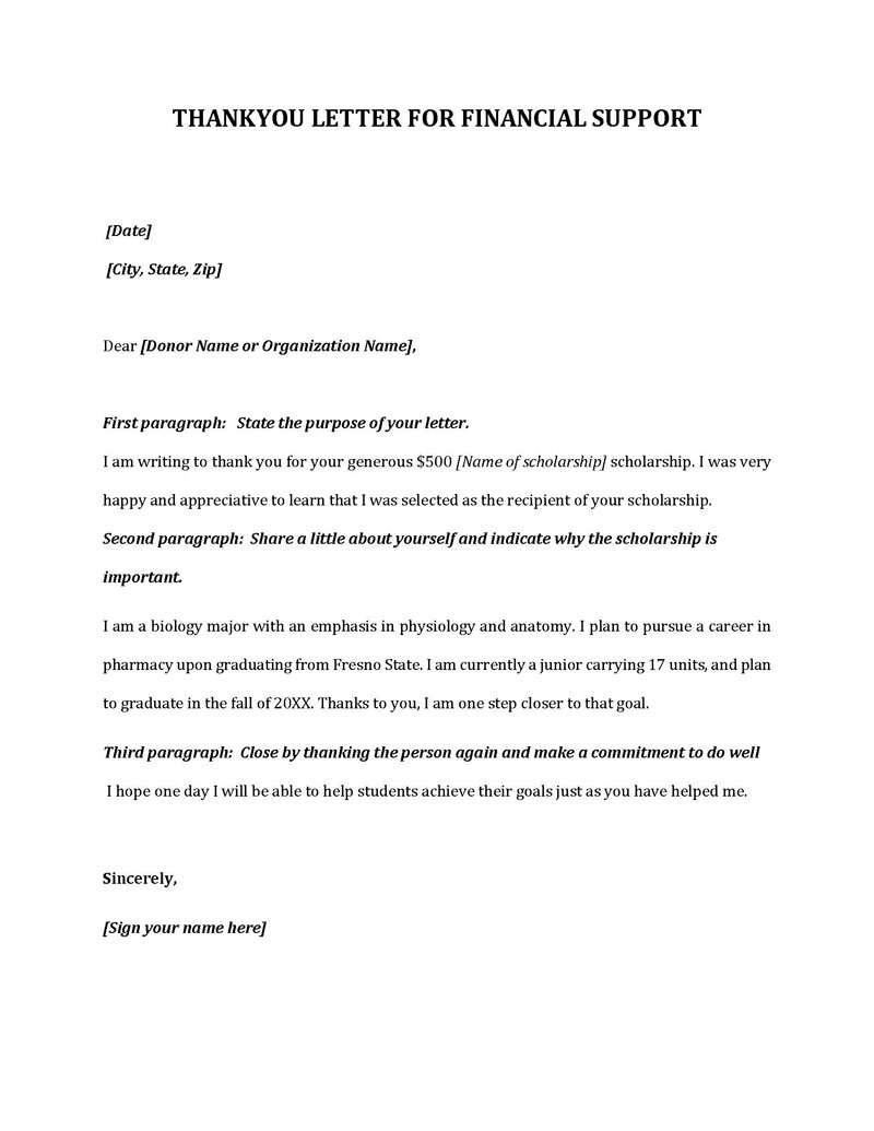 Download Free Scholarship Thank You Letter Template 08
