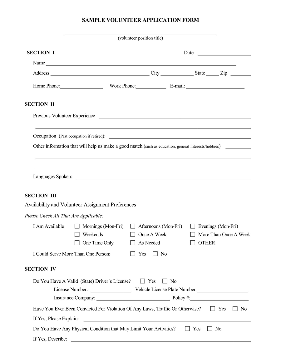 Customizable Volunteer Application Form 07