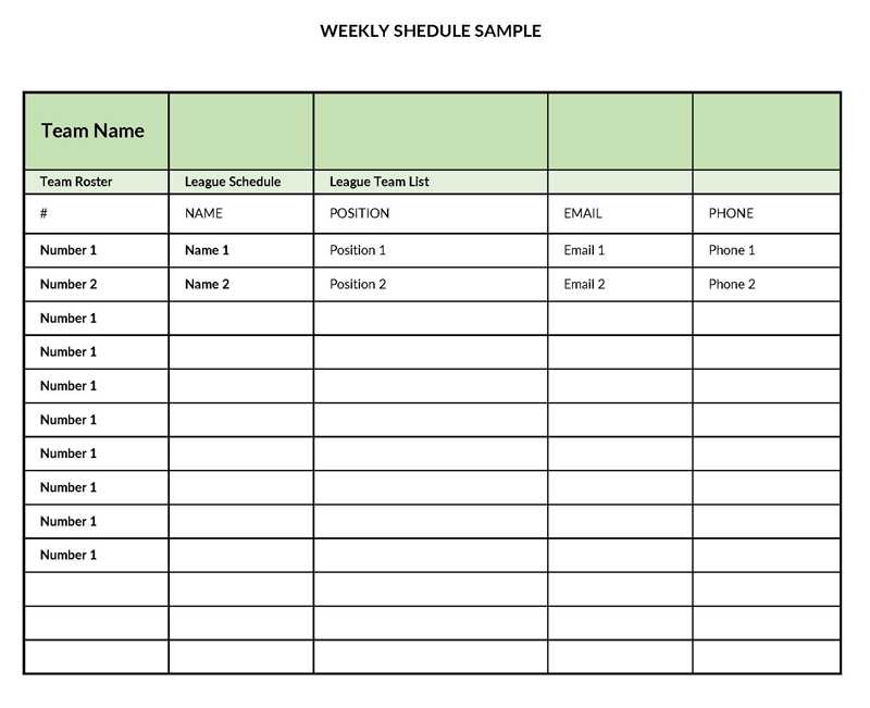 Excel Weekly Planner Template 15