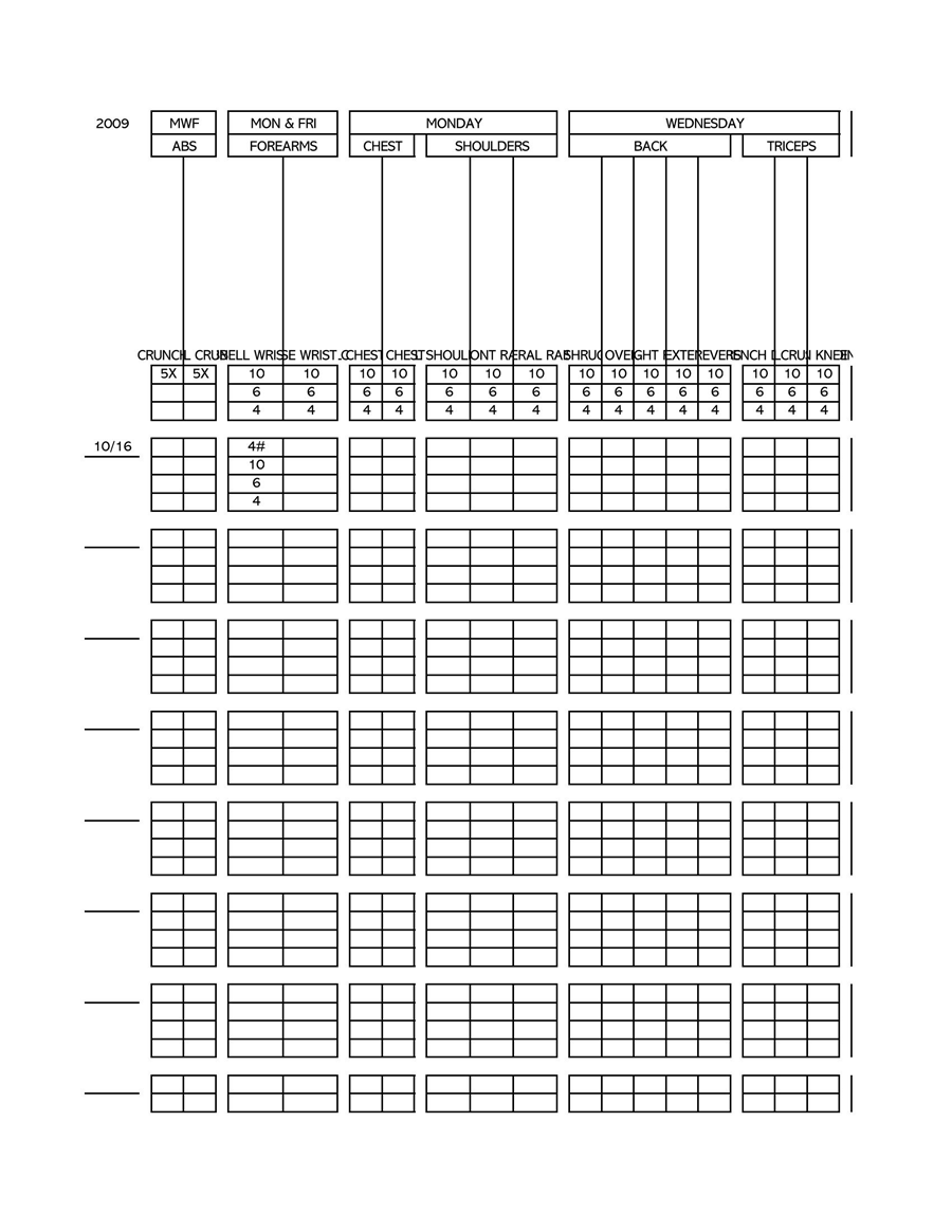 Excel Workout Log Sheet Template 14