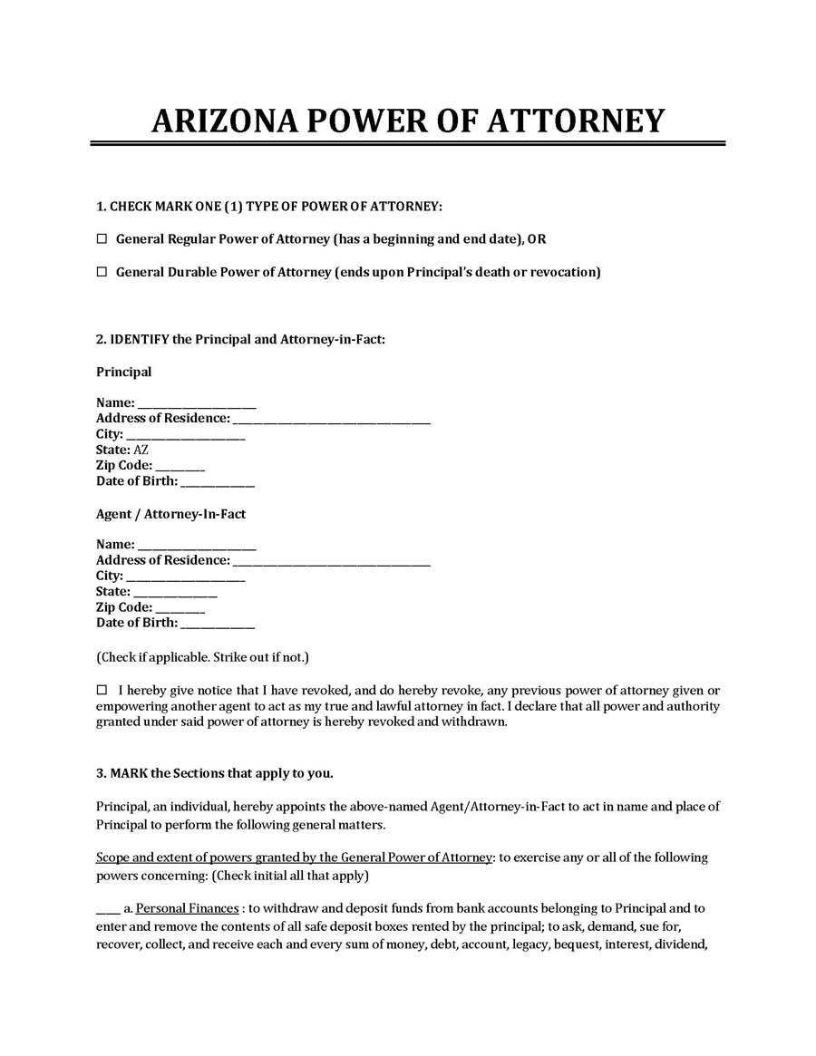  power of attorney arizona pdf