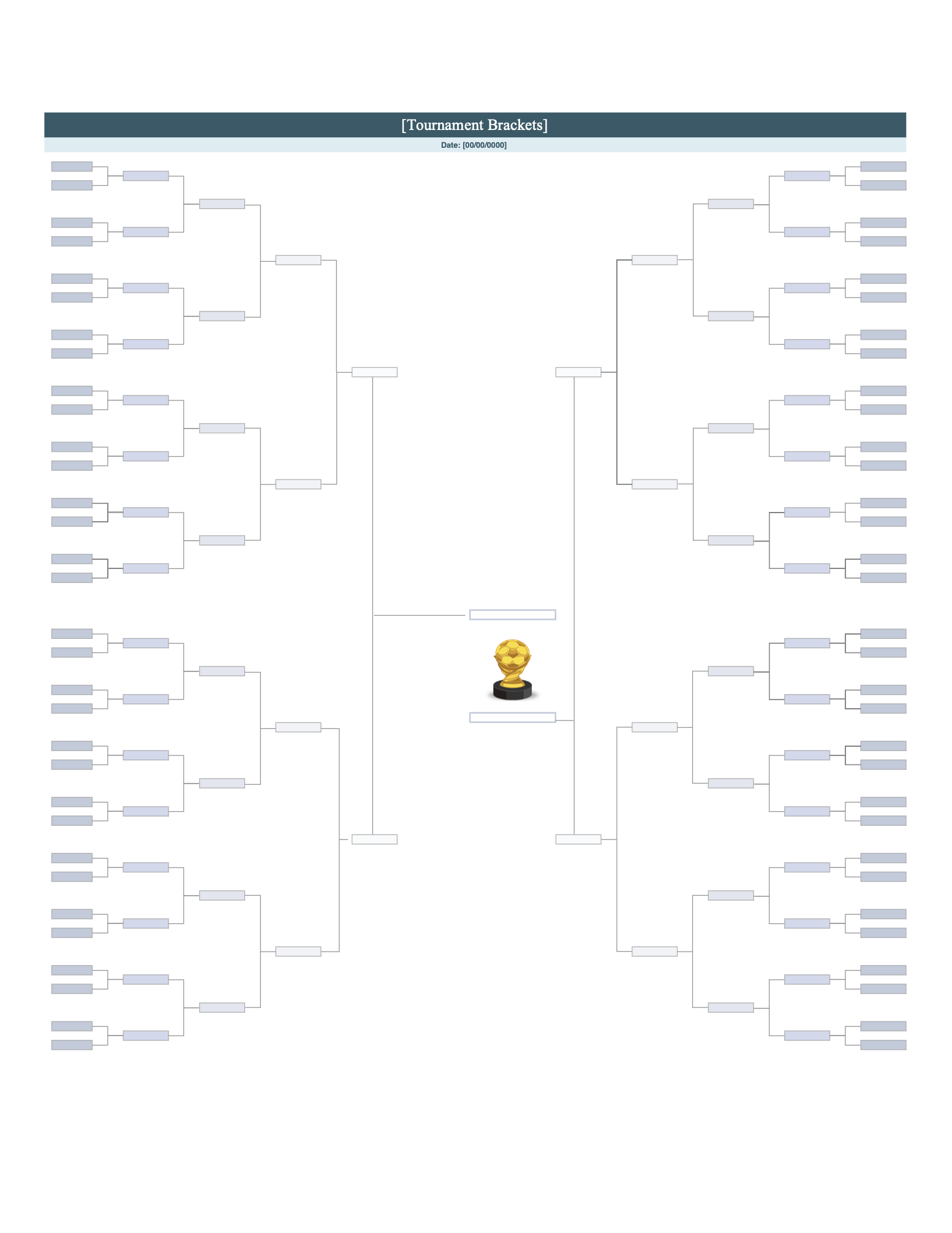 Free Tournament Bracket Template 01 as Excel Sheet
