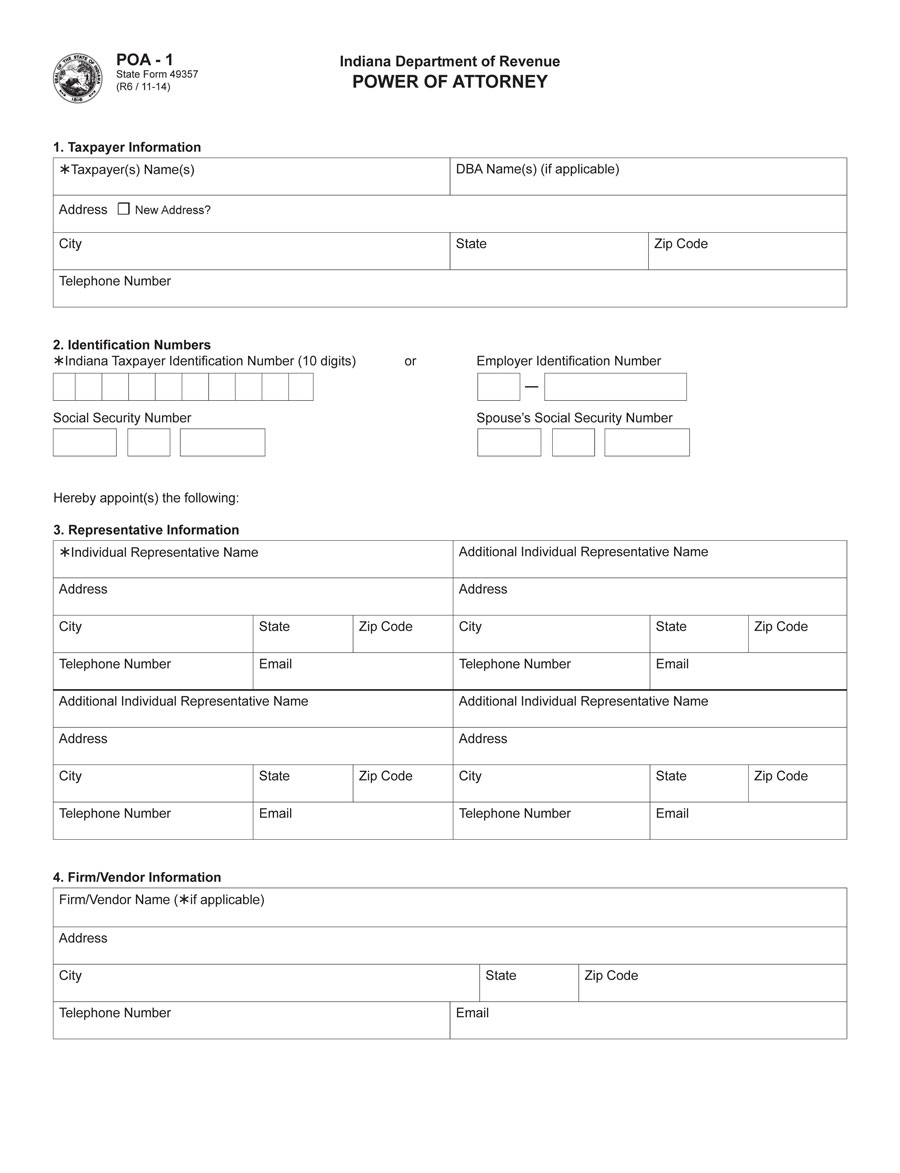 Printable tax power indiana attorney pdf