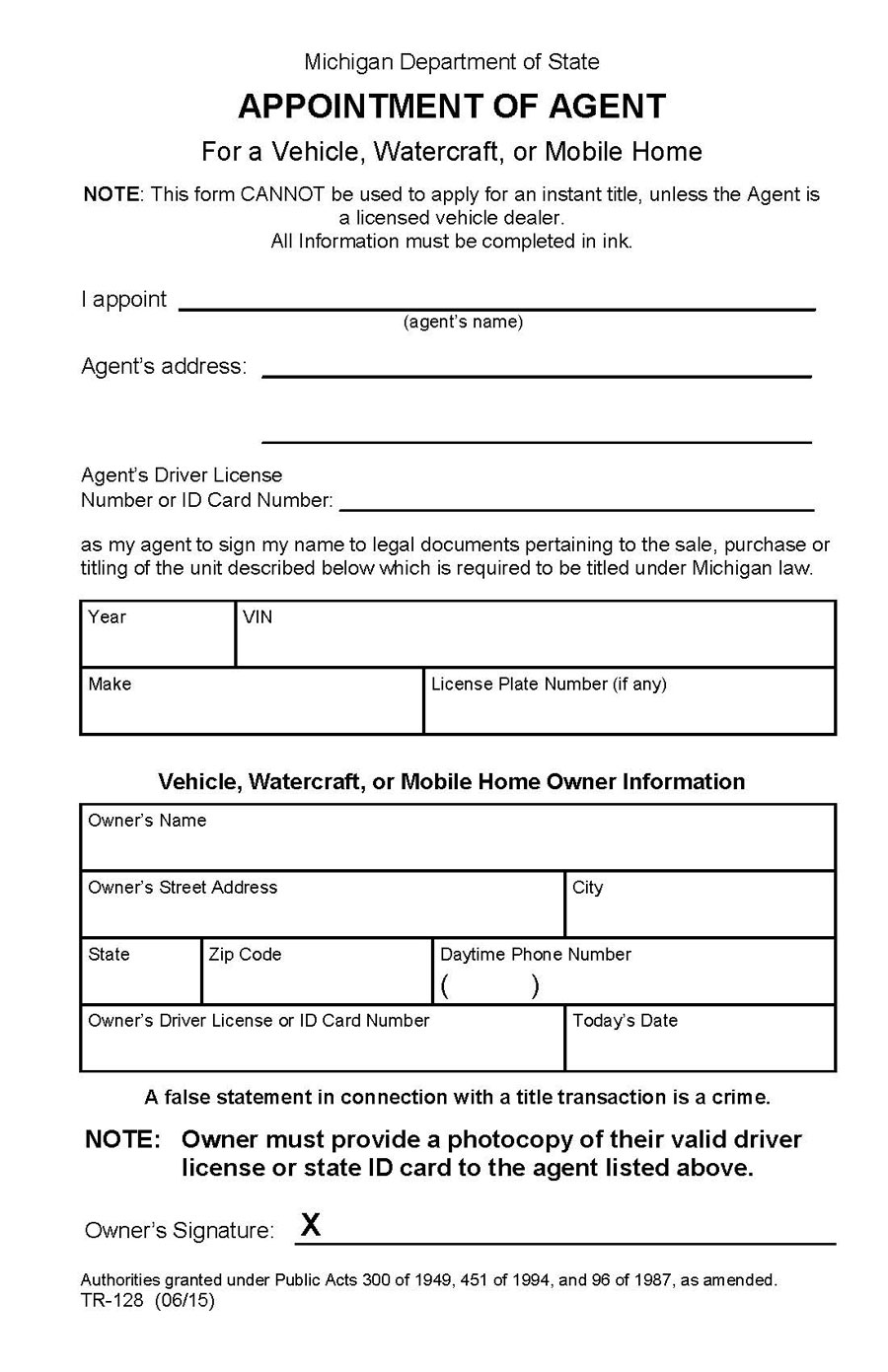 Free Printable vehicle attorney of michigan example