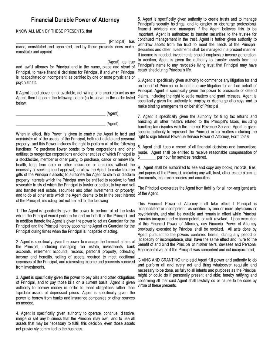 Sample Missouri Power Of Attorney