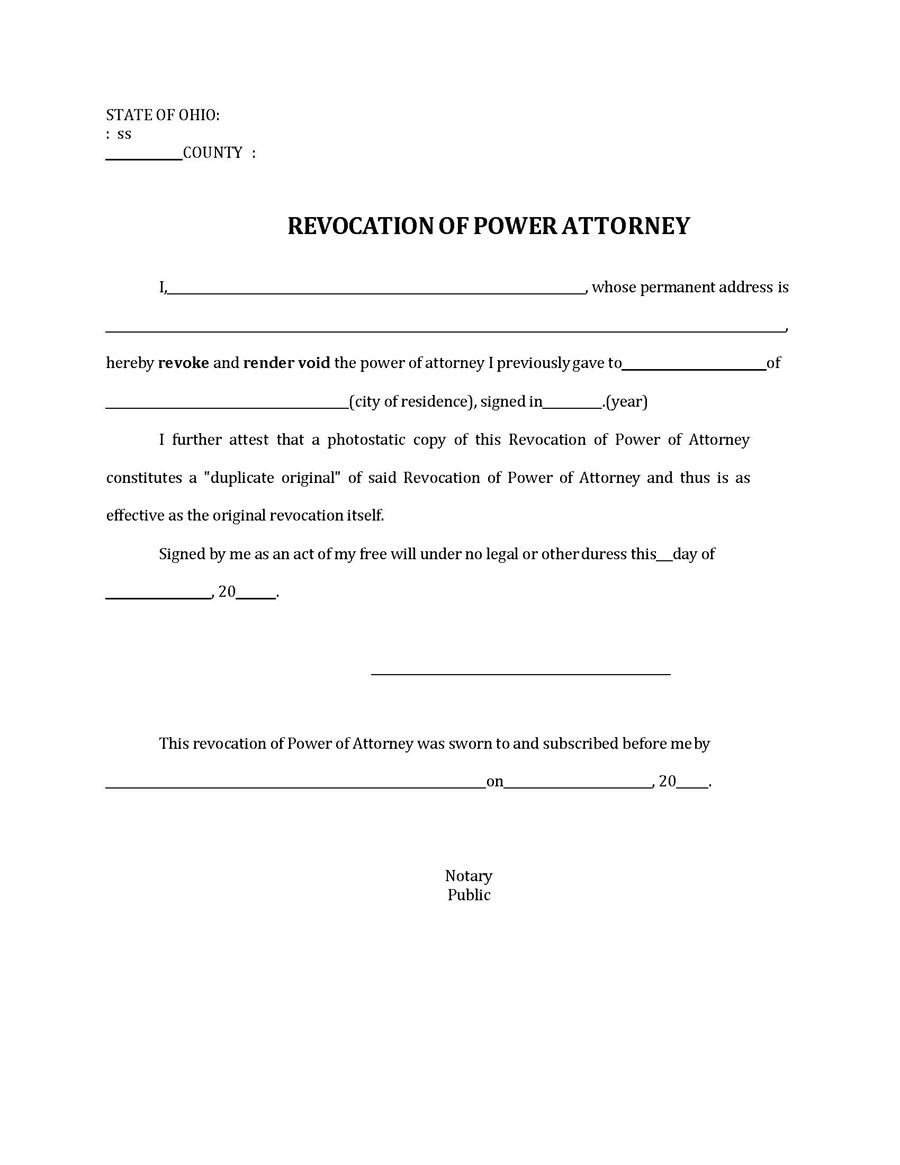 Editable Revocation of power of attorney