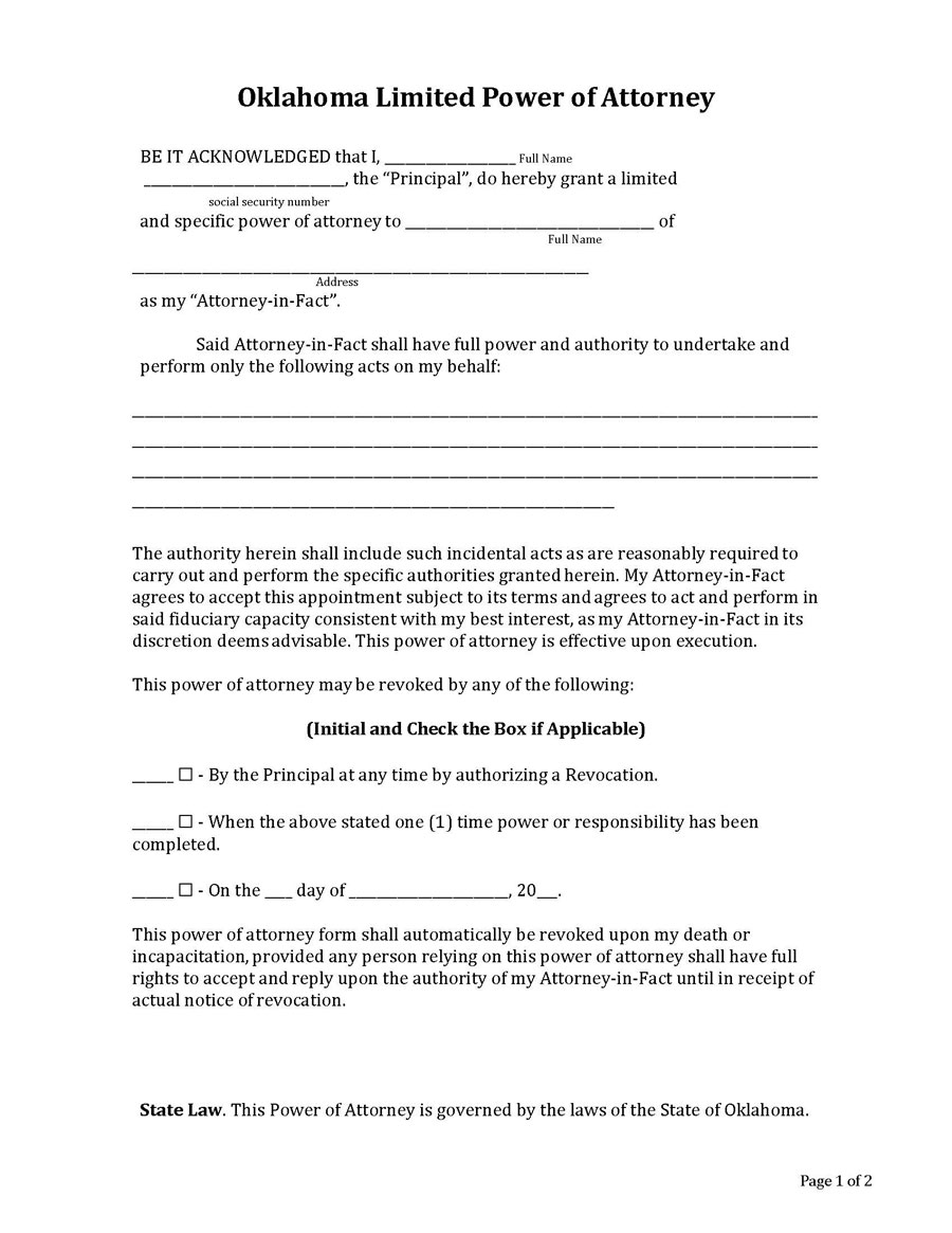 limited attorney of oklahoma pdf