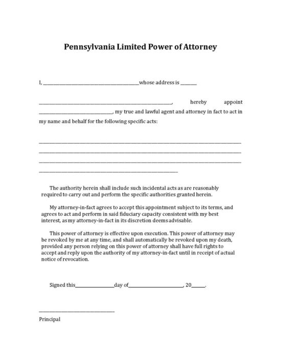 Free Pennsylvania Power Of Attorney Forms (10 Types)