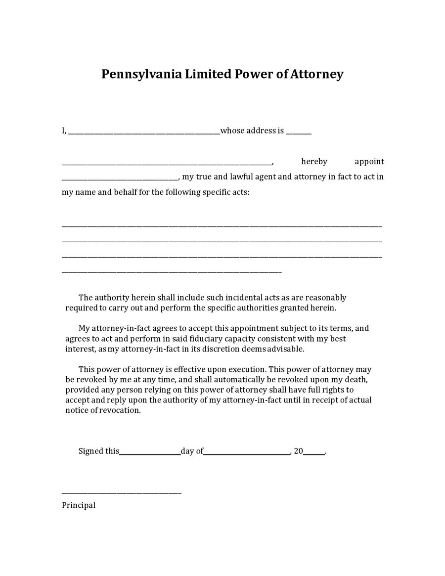 Limited Power of Attorney Pdf