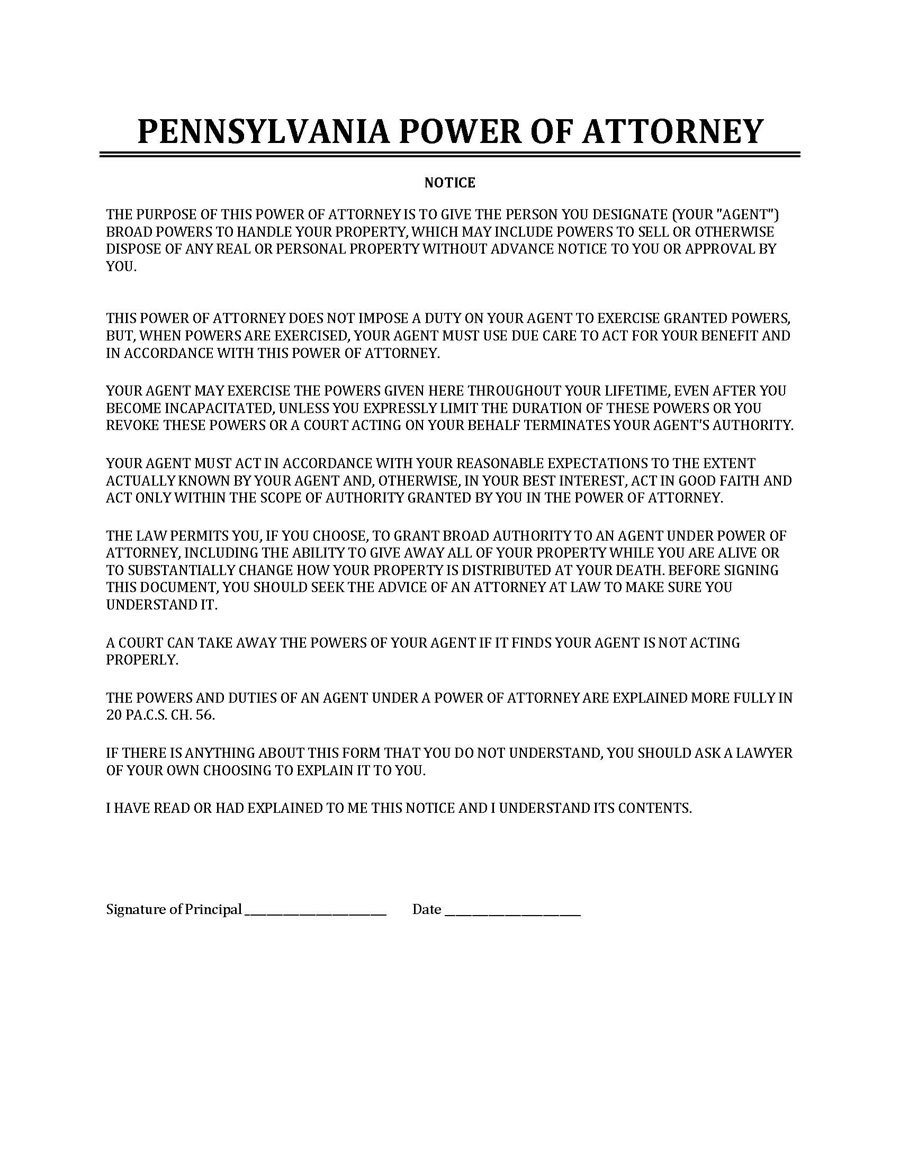  pa power of attorney form 2021