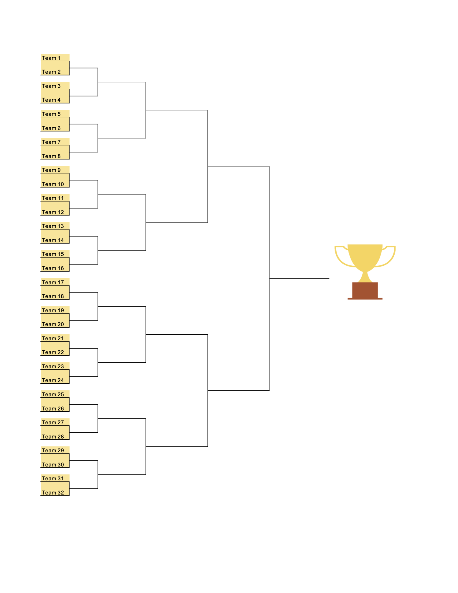 Free Tournament Bracket Template 04 as Excel Sheet