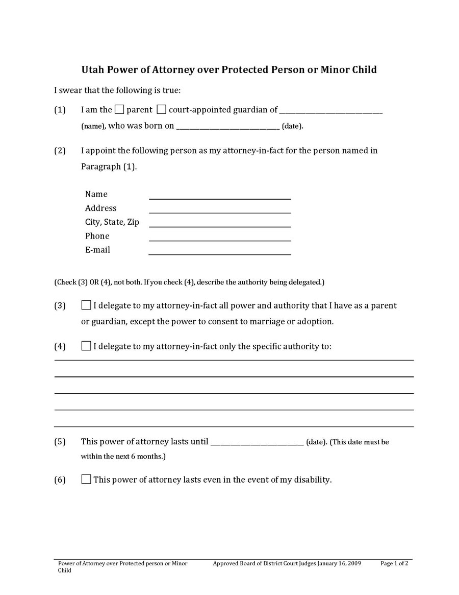 parental child attorney form pdf