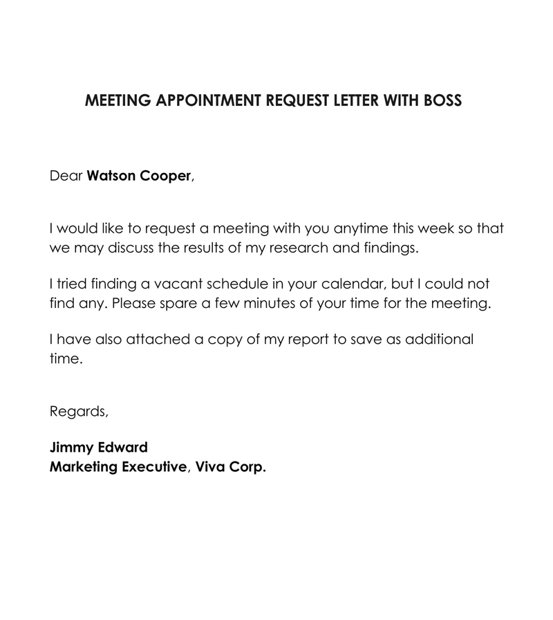 request letter for meeting appointment with boss