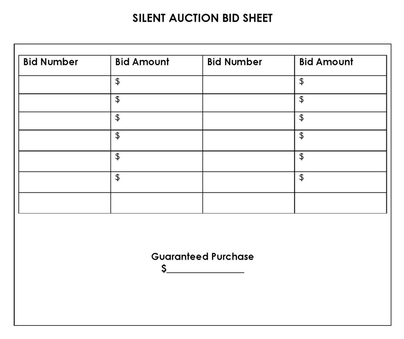 bid sheets for contractors