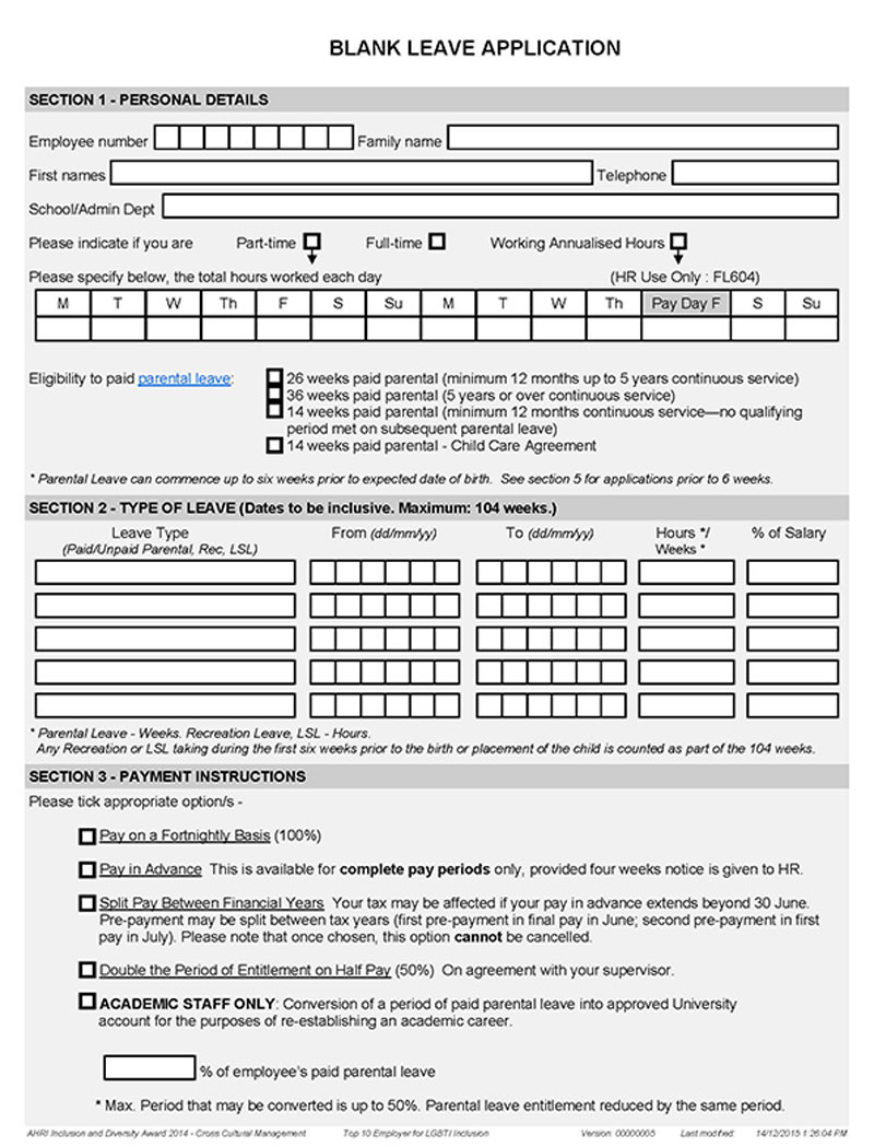 "User-Friendly Leave Application Form Format"