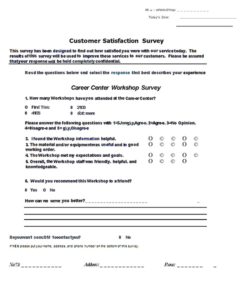 Customer Satisfaction Survey Questionnaire