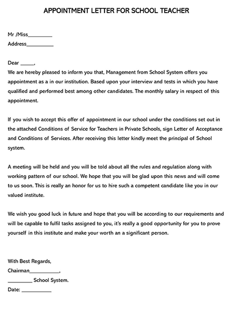 Company appointment letter template with editable content 09