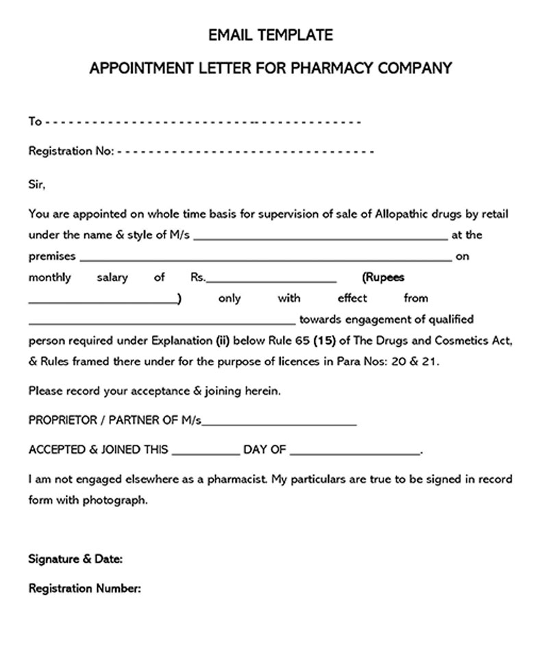Printable company appointment letter sample 21