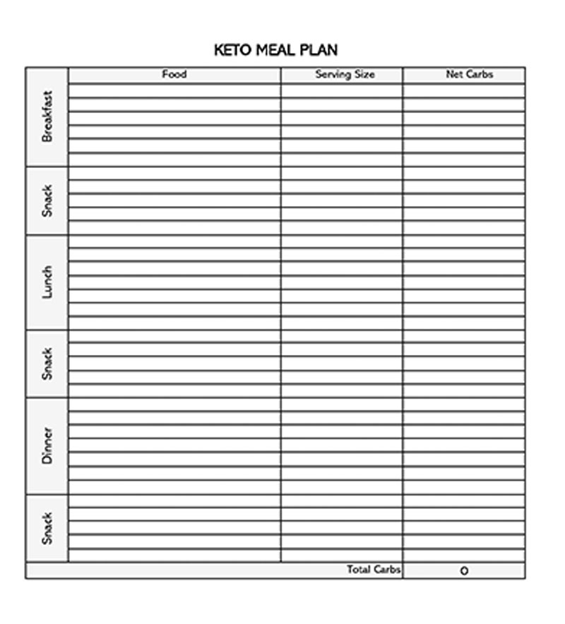 "Downloadable food log template for meal tracking"
