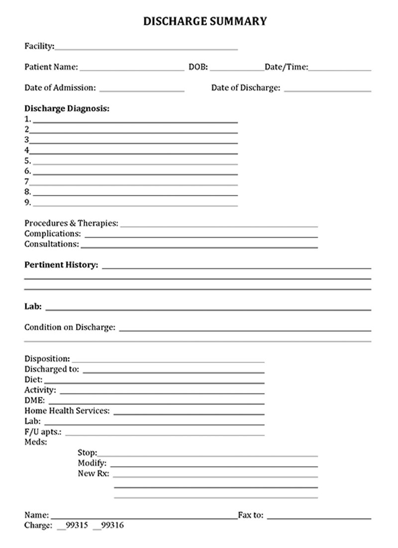 after visit summary template pdf