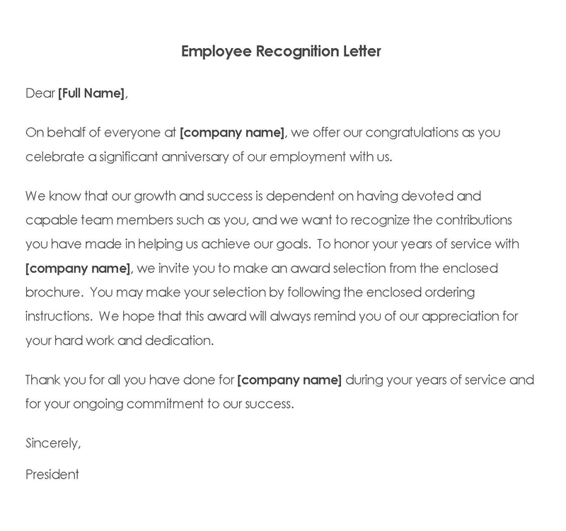 employee recognition announcement sample