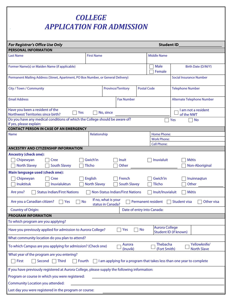 form fill up college