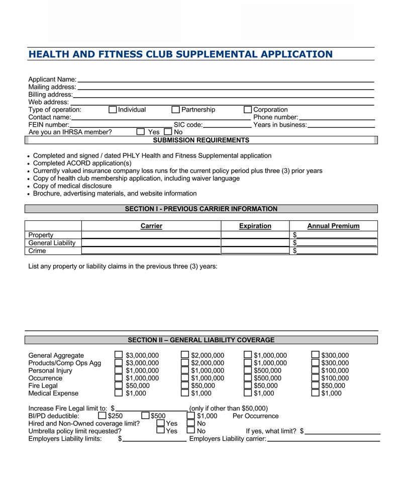 social club membership form