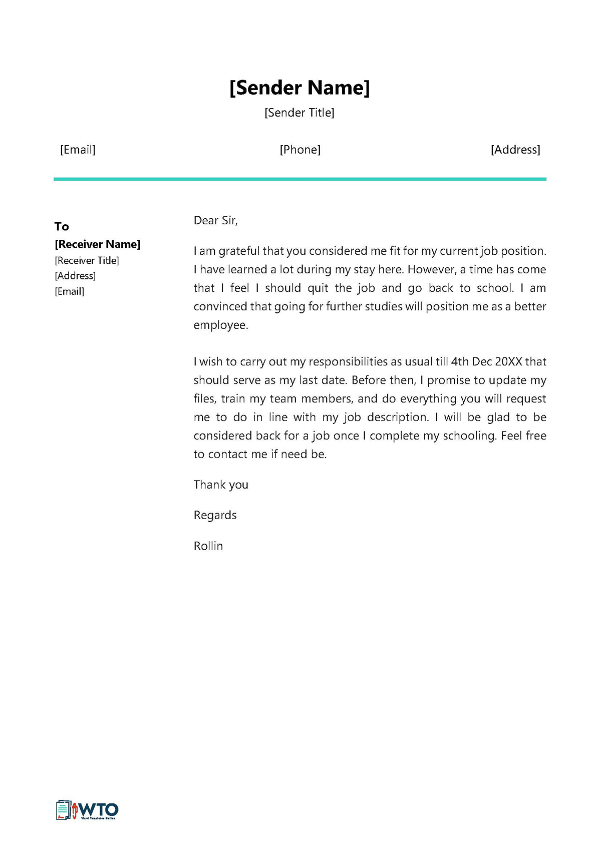 Resignation Letter for Going Back - Professional Farewell Message