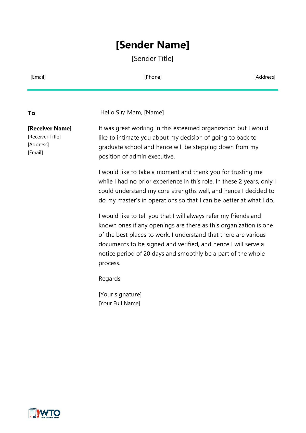Resignation Letter for Going Back - Polite and Respectful Example