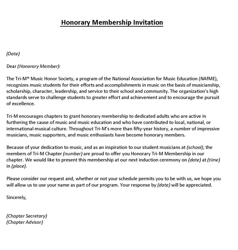 Membership offer letter word free