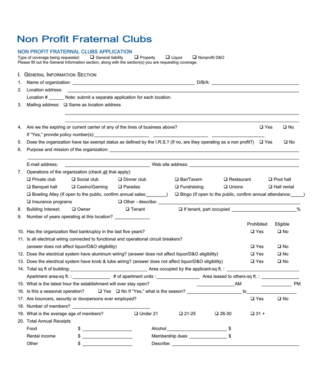 Club Membership Application/Registration Form (Free Examples)