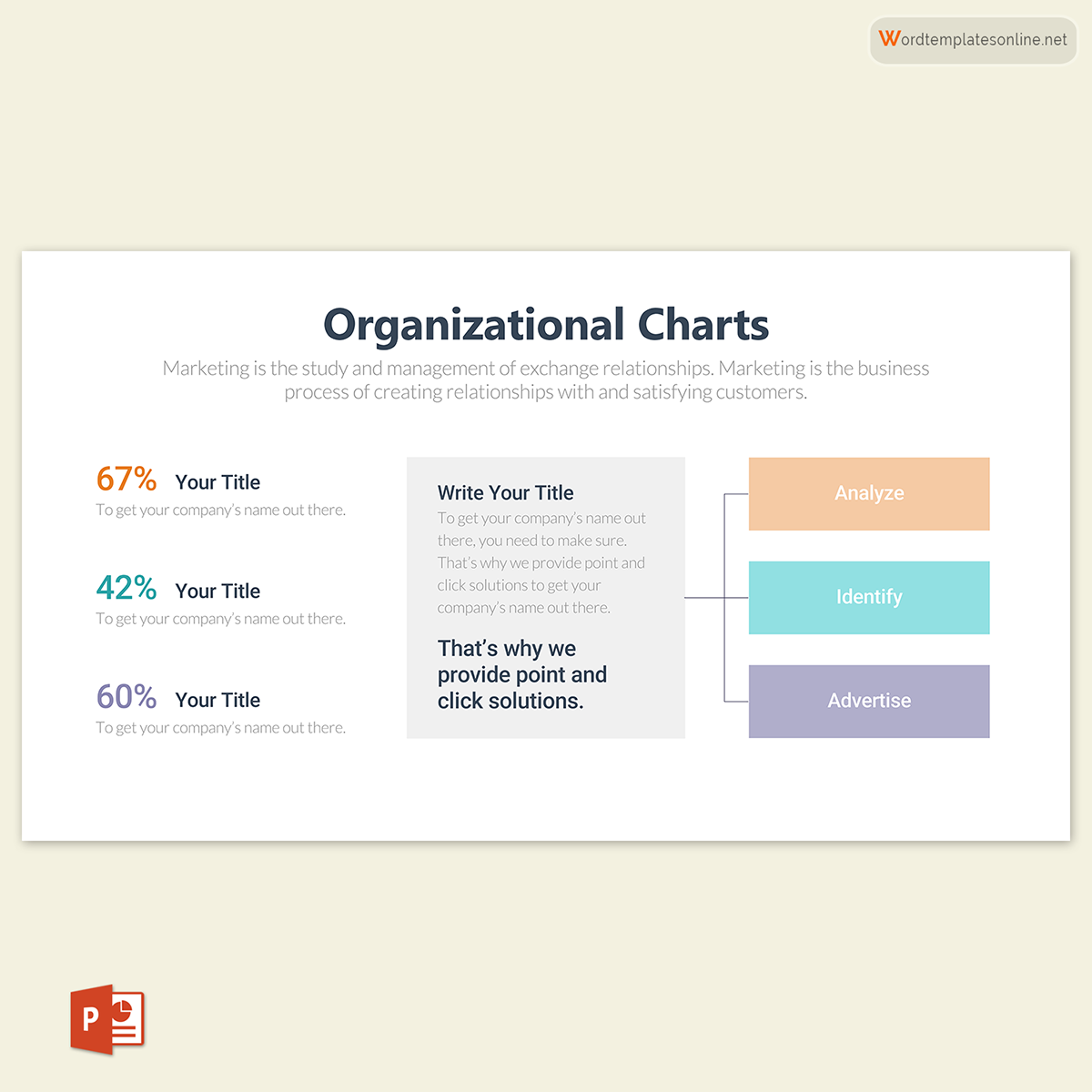 Editable Organizational Chart Template 31 for PowerPoint