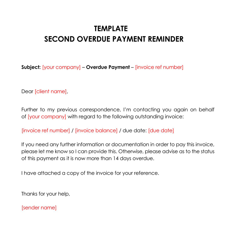 Invoice Reminder Format