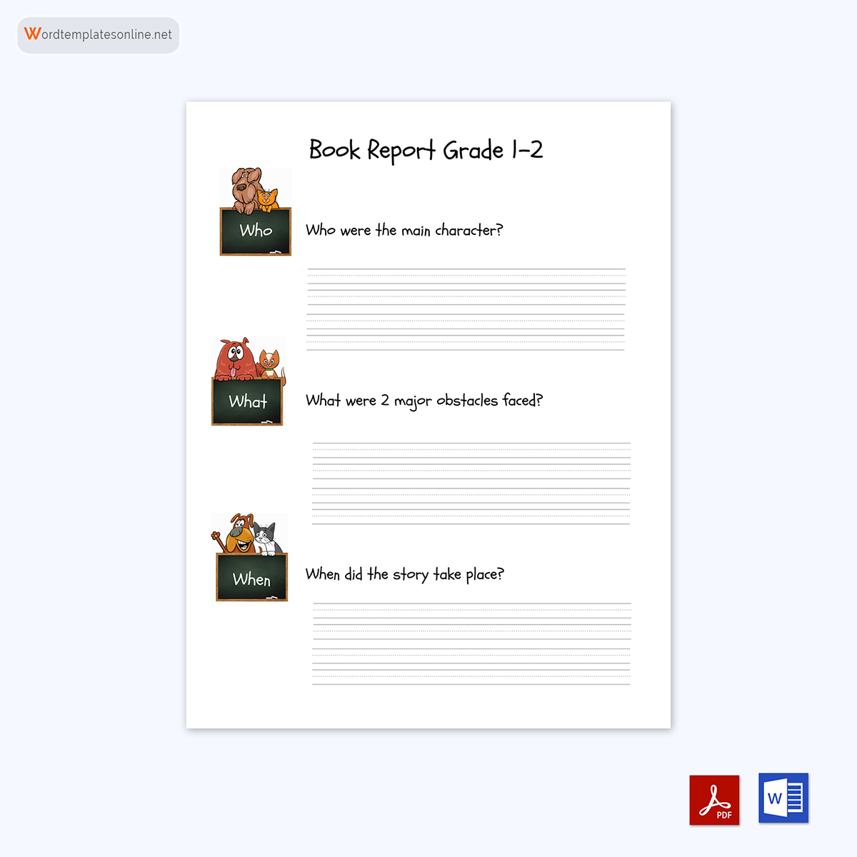 book report template for 5th grade
