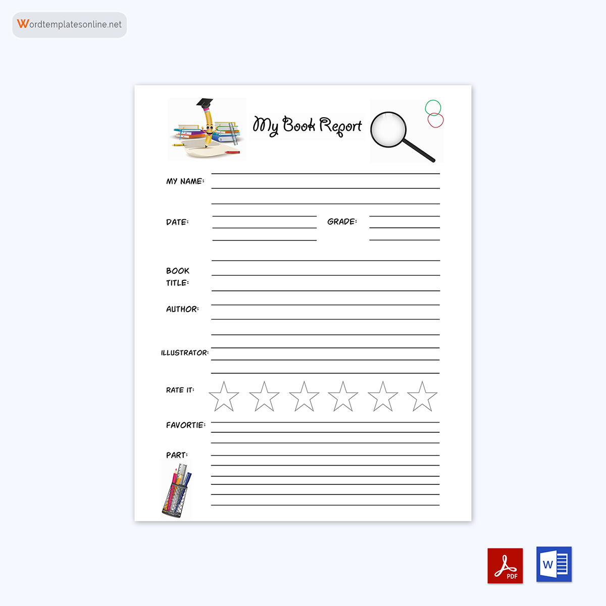 Word Book Report Template