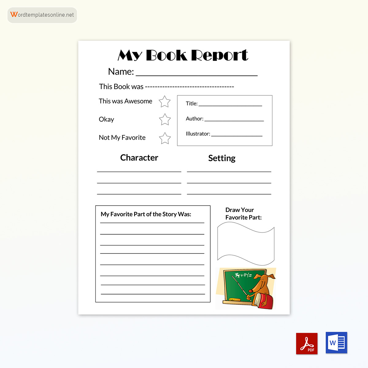 book report template free 01