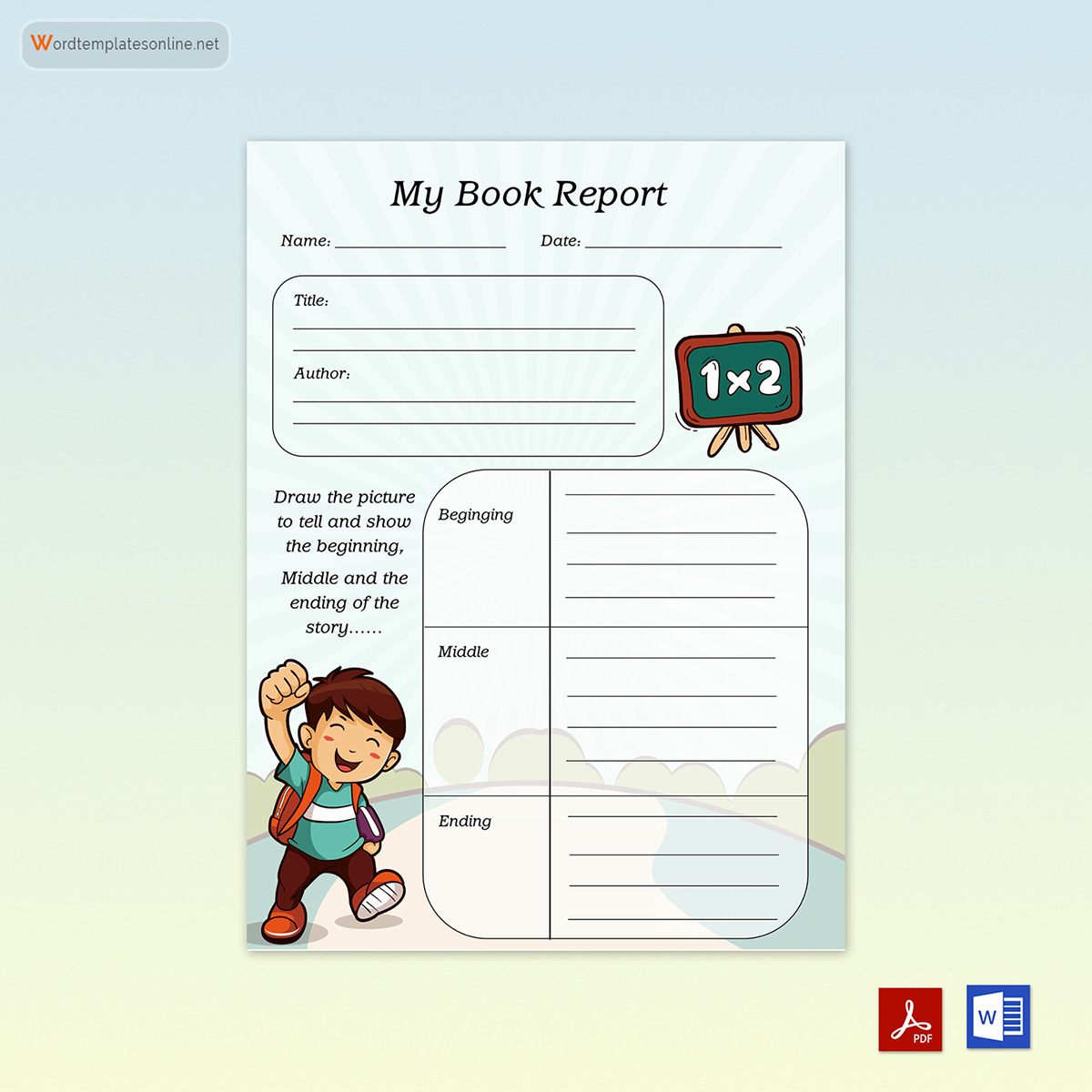 free book report template 7th grade 01