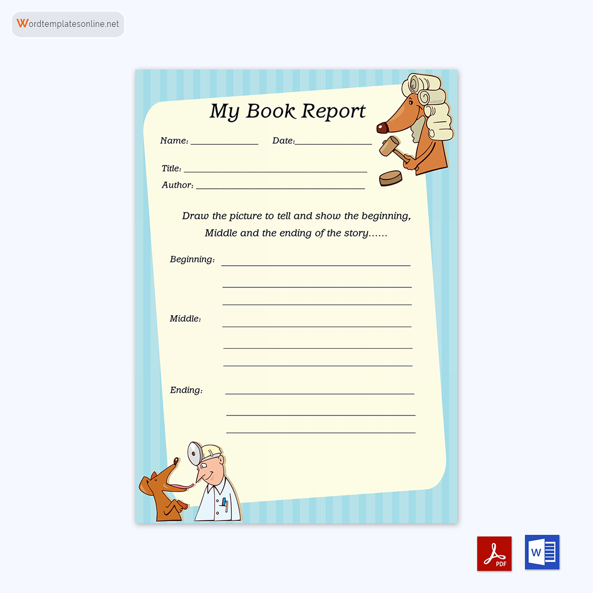 Book Report Template Example