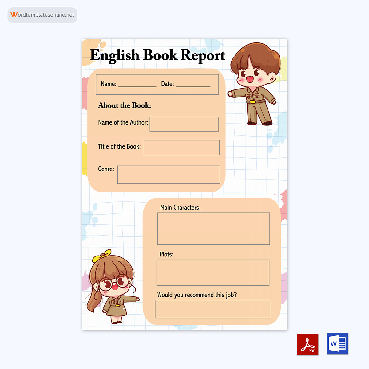 book report template free 03