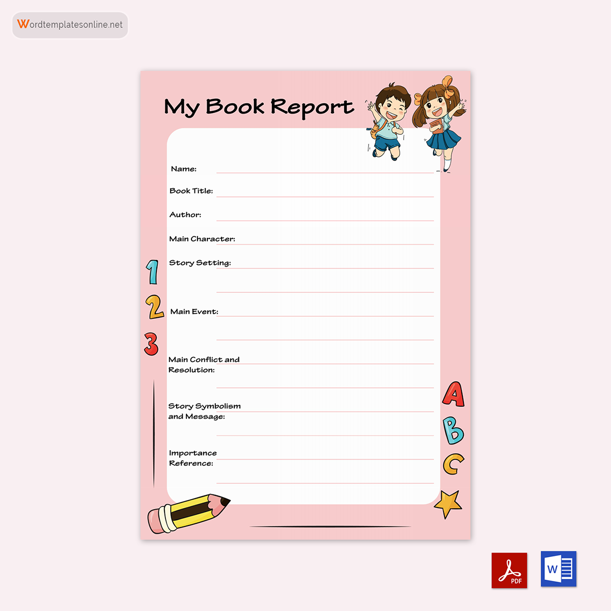 book report template free 04