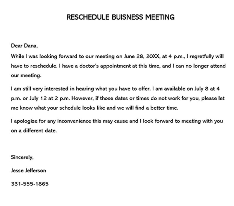 reschedule meeting due to conflict