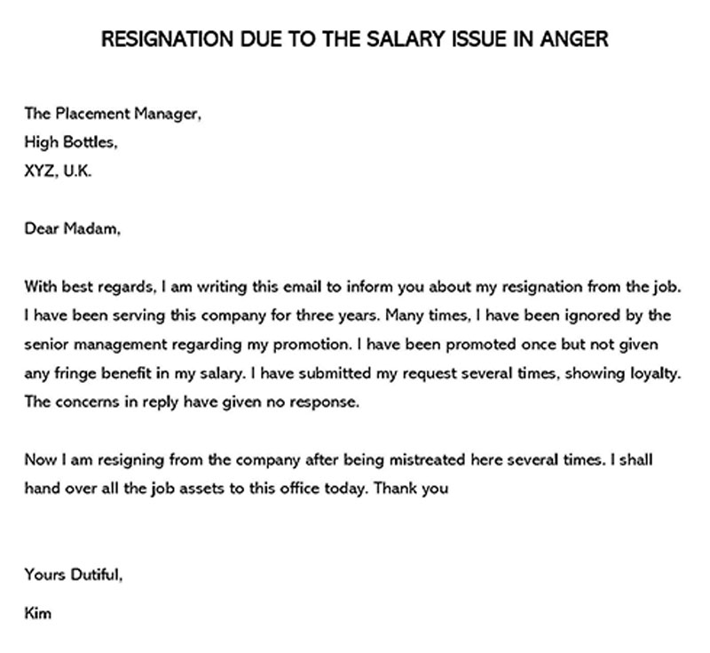 resignation letter for salary issue pdf