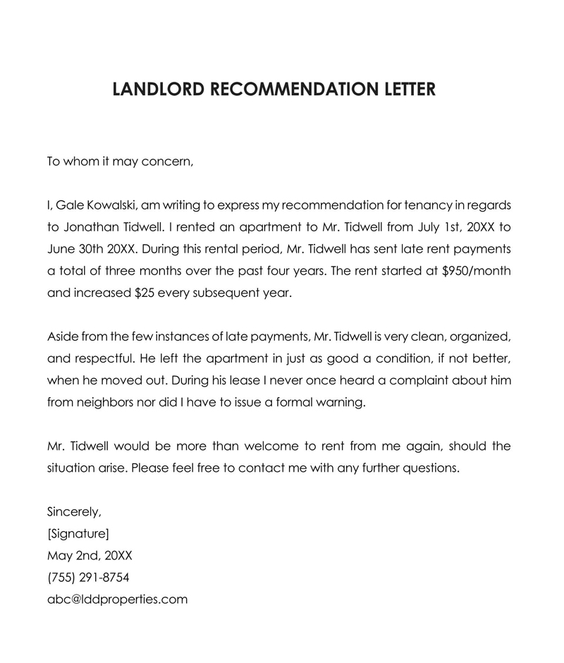landlord letter