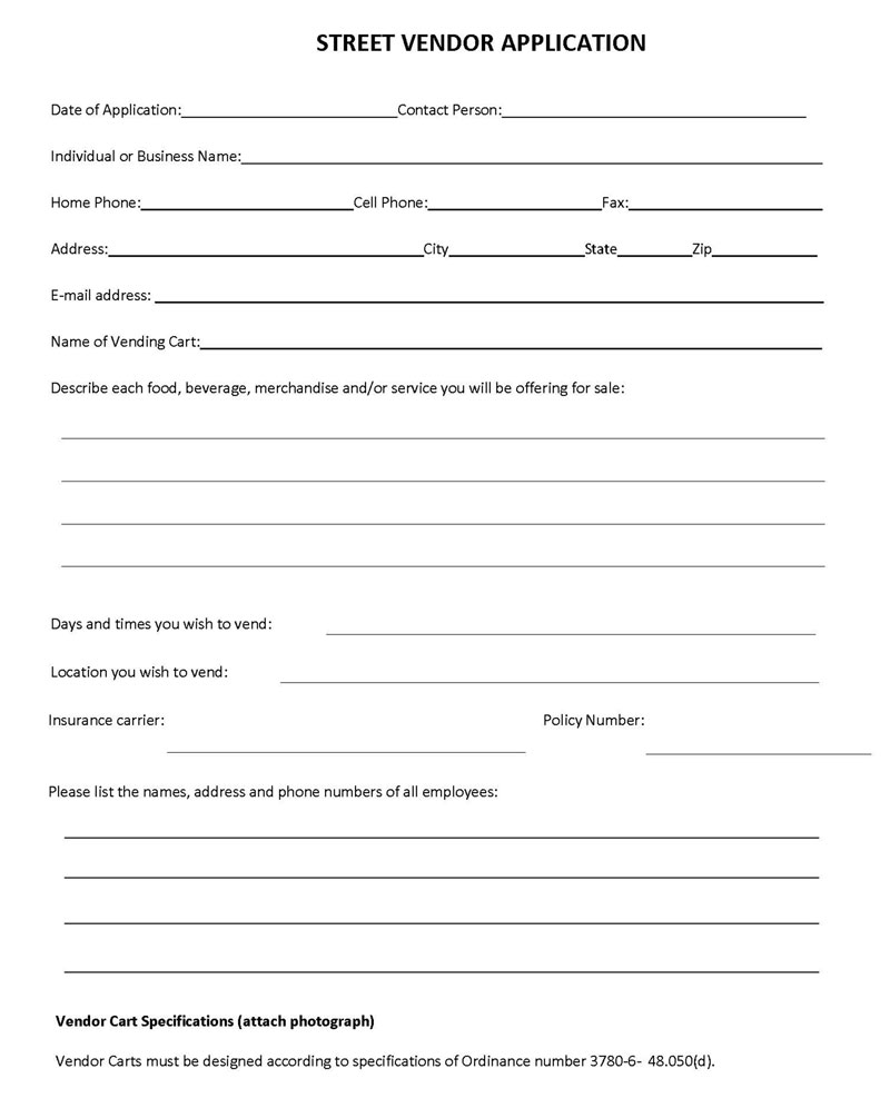 Vendor Registration Form Format