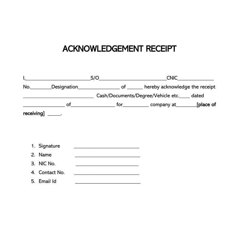 sample letter of acknowledgement receipt of payment word