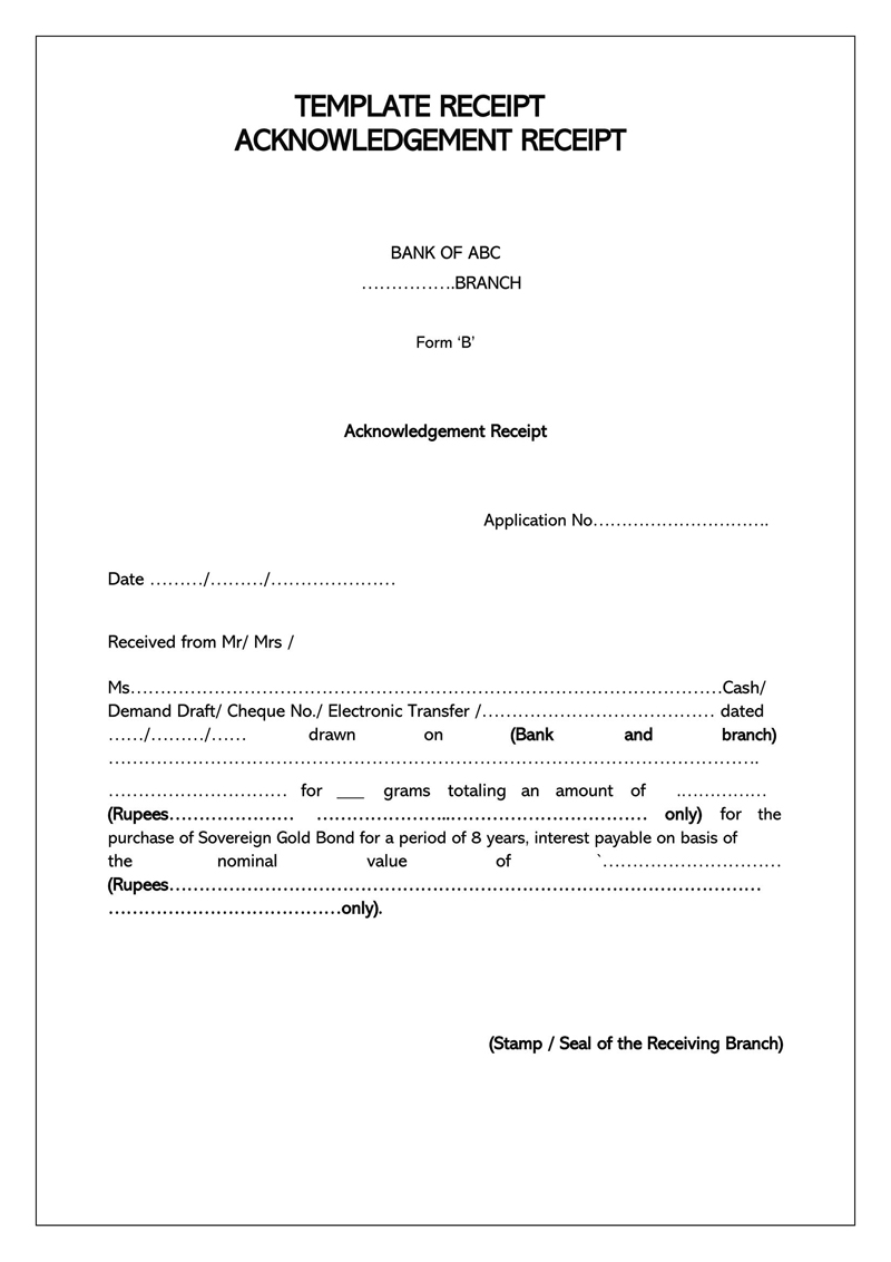 Sample Acknowledgement Receipt in PDF