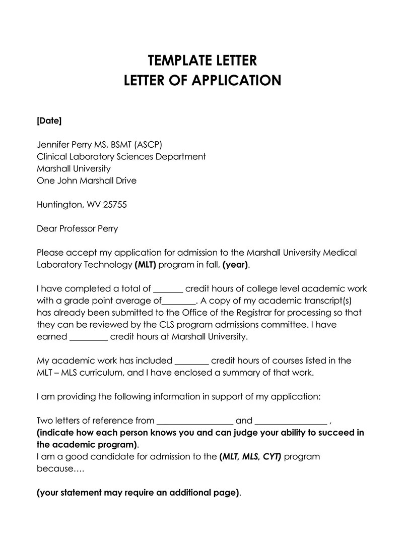 Free Job Application Letter Example